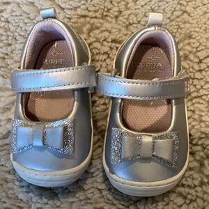 SR Surprize Ellen Silver Baby Dress Shoes with Glitter Bow